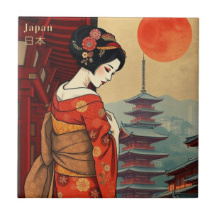 Tegel Japan geisha maiko japans decoratie Tegeltje