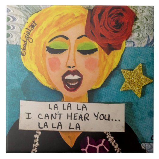 TEGEL LA LA I CANT U LA LA CERAMIC TI TEGELTJE (Voorkant)