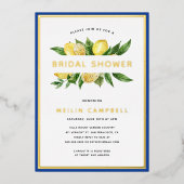 Tegel Lemon Vrijgezellenfeest goudolie Folie Uitnodiging (Voorkant)