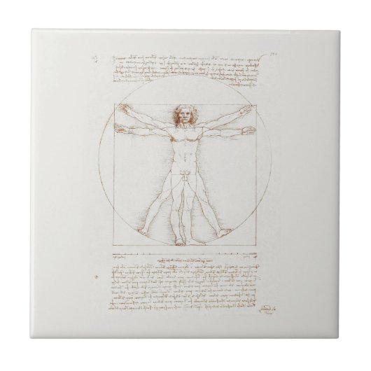 TEGEL : leONARDO DA VINCI : VITRUVIAN MAN Tegeltje (Voorkant)