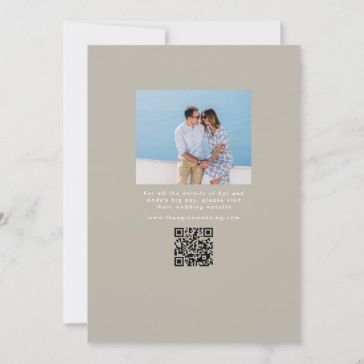 Tegel lijst eenvoudige beige bestemming bruiloft save the date (Achterkant)