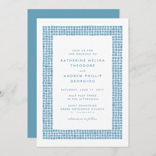 Tegel lijst eenvoudige Griekse bruine bestemming b Kaart (Voorkant / Achterkant)