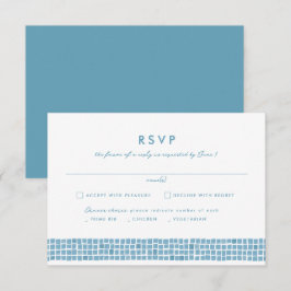 Tegel lijst Grieks blauw eenvoudige bestemming bru RSVP Kaartje