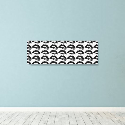 Tegel lippenkunst canvas afdruk (Insitu (Houten vloer))