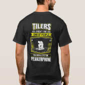 Tegel Man Speakerphone Tegel Setter Floor Tiler T-shirt (Achterkant)