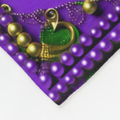 Tegel Mardi Gras Fleur de lis Fleece Deken (Hoek)