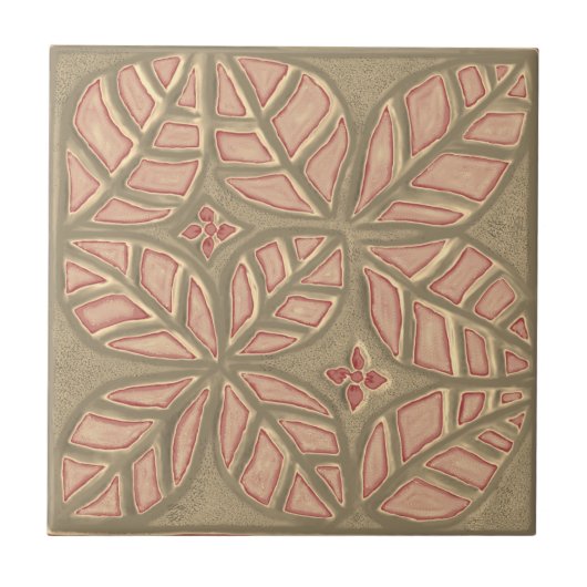 Tegel, Mauve en gedempte Avocado keramische Tegel Tegeltje (Voorkant)