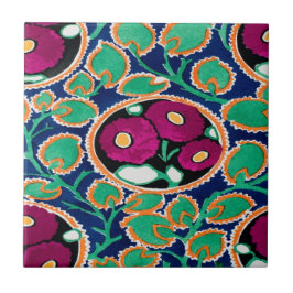 tegel met art deco bloemen tegeltje