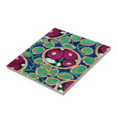 tegel met art deco bloemen tegeltje (Zijkant)