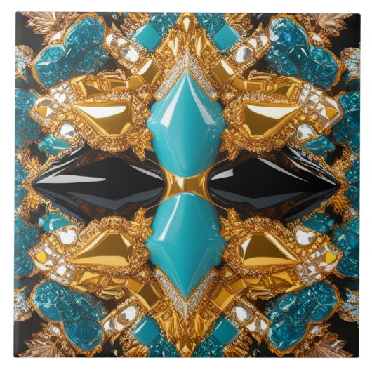 Tegel met Bahama's Kleuren Modern Design Tegeltje (Voorkant)