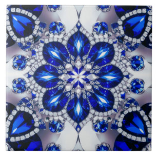 Tegel met Blauw Wit Kleuren Modern Design Tegeltje