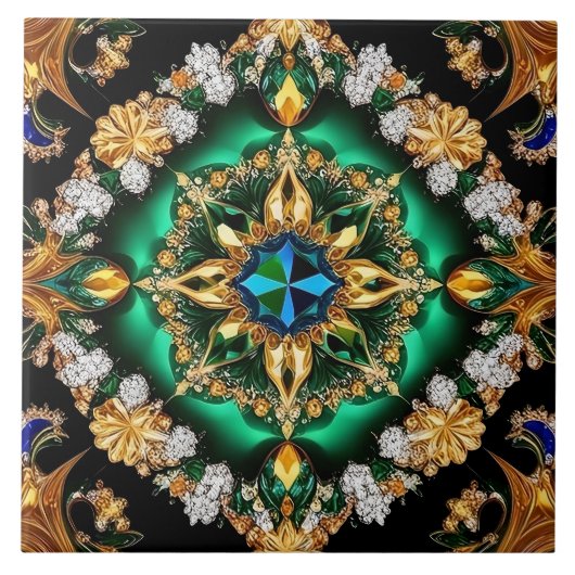 Tegel met Braziliaanse kleuren Modern Design Tegeltje (Voorkant)