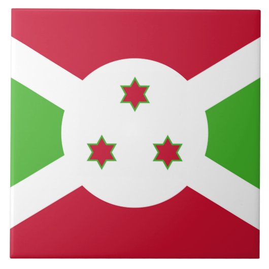 Tegel met Burundese vlag Tegeltje (Voorkant)