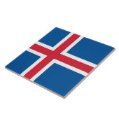 Tegel met de vlag van IJsland Tegeltje (Zijkant)