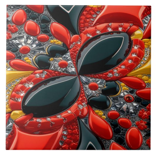 Tegel met Duitsland Kleuren Modern Design Tegeltje (Voorkant)