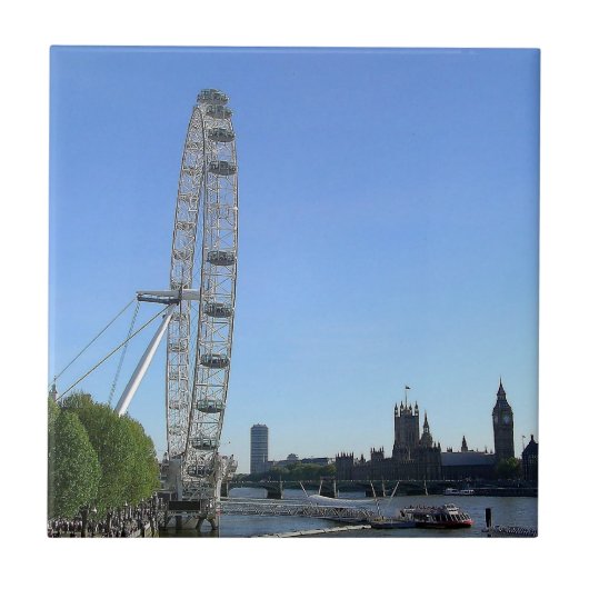 Tegel met het London Eye reuzenrad Tegeltje (Voorkant)
