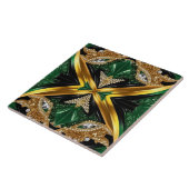 Tegel met Jamaicaanse kleuren Modern Design Tegeltje (Zijkant)