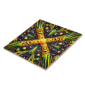 Tegel met Jamaicaanse kleuren Modern Design Tegeltje (Zijkant)