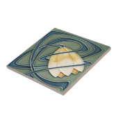 tegel met jugendstill afbeelding tegeltje (Zijkant)