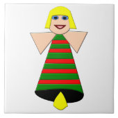 Tegel met kerstAngel Bell Tegeltje (Voorkant)