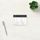 Tegel met monogram Wit marmer Zwart Goud Post-it® Notes (Kantoor)