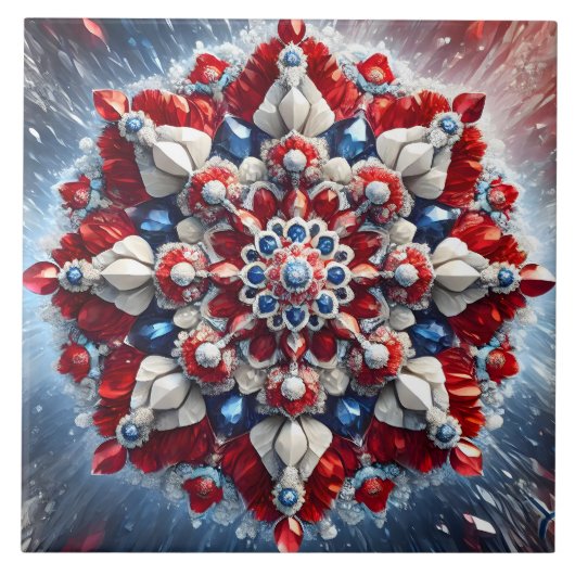 Tegel met Noorse kleuren Modern Design Tegeltje (Voorkant)