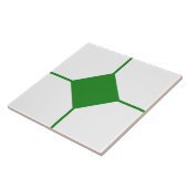 Tegel met rode en witte ruitdoorsnede tegeltje (Zijkant)