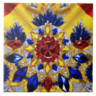 Tegel met Roemeense kleuren Modern Design Tegeltje