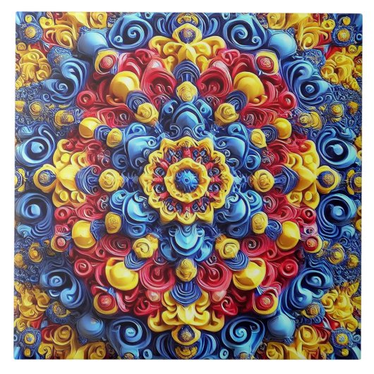 Tegel met Roemeense kleuren Modern Design Tegeltje (Voorkant)