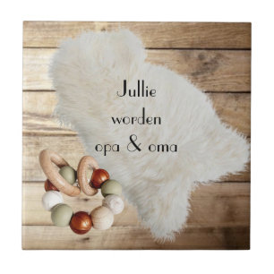 Tegel met tekst "Jullie worden opa & oma" Tegeltje