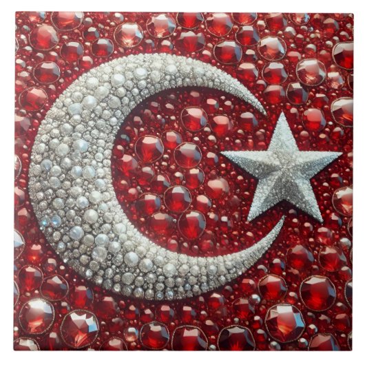 Tegel met Turkse kleuren Modern Design Tegeltje (Voorkant)