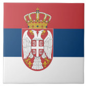 Tegel met vlag van Servië Tegeltje (Voorkant)