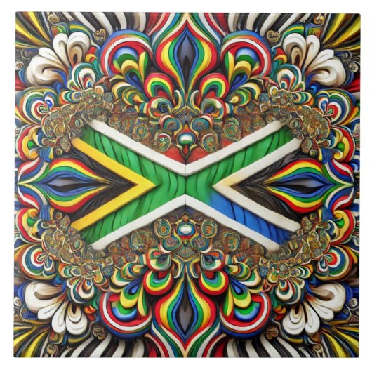 Tegel met Zuid-Afrikaanse kleuren Modern Design Tegeltje (Voorkant)