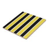 Tegel met zwarte, witte en gele streep tegeltje (Zijkant)