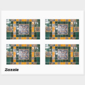 Tegel Mexican Green Talavera Style Rechthoekige Sticker (Vel)