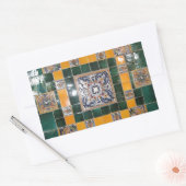 Tegel Mexican Green Talavera Style Rechthoekige Sticker (Envelop)