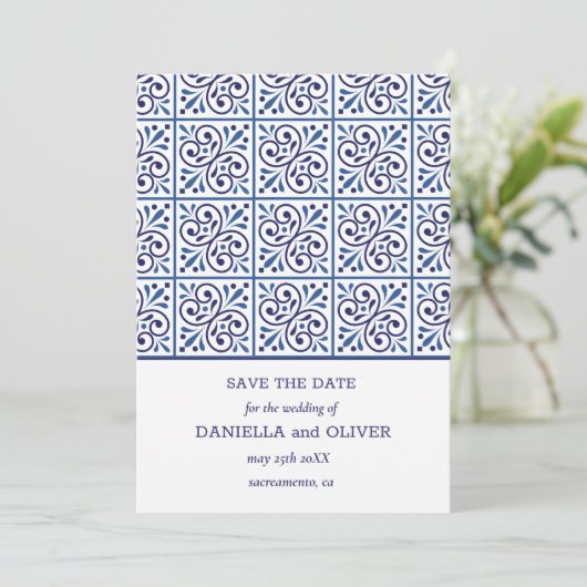 Tegel Middellandse Zee bruiloft met uitzondering v Kaart (Staand voorkant)