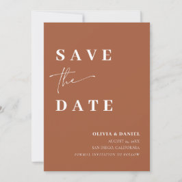Tegel Minimalistische Elegante Foto Save the Date Kaart