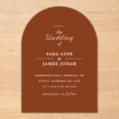 Tegel Minimalistische Elegante Trouw Acryl Uitnodigingen (Voorkant)