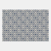  Tegel Motief Patroon – Navy Blue Inpakpapier Vel (Voorkant)