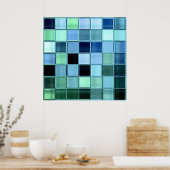 Tegel-mozaïekPoster van het meer tot 28x28 Poster (Keuken)