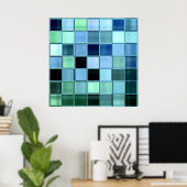 Tegel-mozaïekPoster van het meer tot 28x28 Poster (Thuiskantoor)