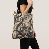 Tegel Octopus schedel Tattoo Tote Bag (Dichtbij)