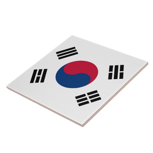 Tegel onder Zuid-Koreaanse vlag Tegeltje (Zijkant)