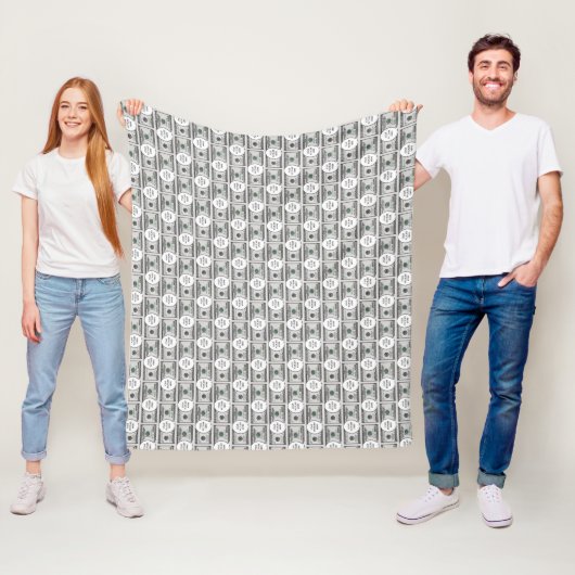 Tegel ontwerp met uw Afbeelding op 100 dollar Afbe Fleece Deken (In situ)