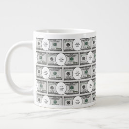 Tegel ontwerp met uw Afbeelding op 100 dollar Afbe Grote Koffiekop