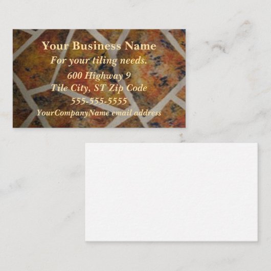Tegel ontwerp op aangepaste Visitekaartjes (Voorkant / Achterkant)