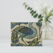 Tegel ontwerp van reiger en vis, door Walter Crane Briefkaart (Staand voorkant)