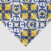  Tegel Patroon Blauw en Geel Decoupage Tissuepapier (Detail)