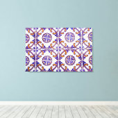 Tegel patroon close-up, Portugal Canvas Afdruk (Insitu (Houten vloer))